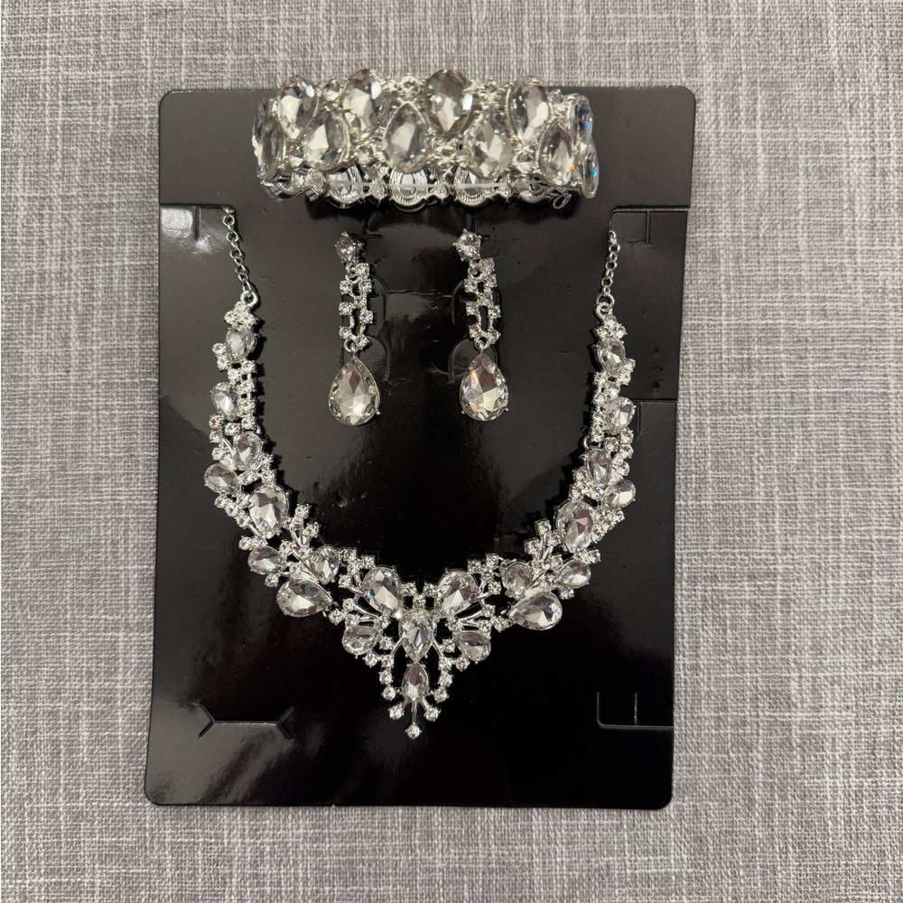 Fashion Jewelry Necklace, Earring and Bracelet Set for Wedding, Prom, Pageant